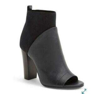 Vince Aren Open Toe Bootie Leather Suede Black Sz 11 $450‎